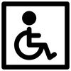 Rollstuhl-Piktogramm als Symbol für Barrierefreiheit